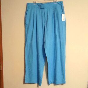 New New Day Women's Size 16‎ Blue Wide Leg Dress Pants Zip Close Elastic Sides